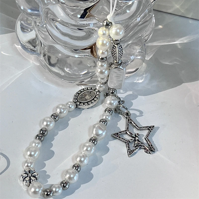 

Корейский милый INS звезда цветок белый бисер цепочка для телефона очаровательный шнурок для iPhone Samsung универсальные аксессуары ювелирные изделия подвеска