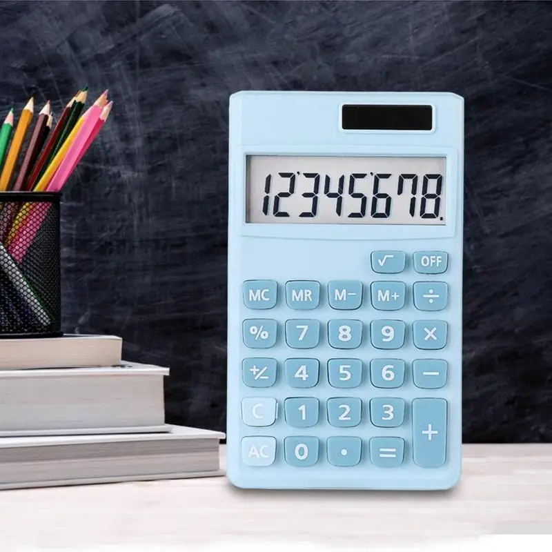 Calculadora de escritorio para estudiantes, calculadora de oficina con botones grandes, calculadora electrónica de mano de doble potencia para