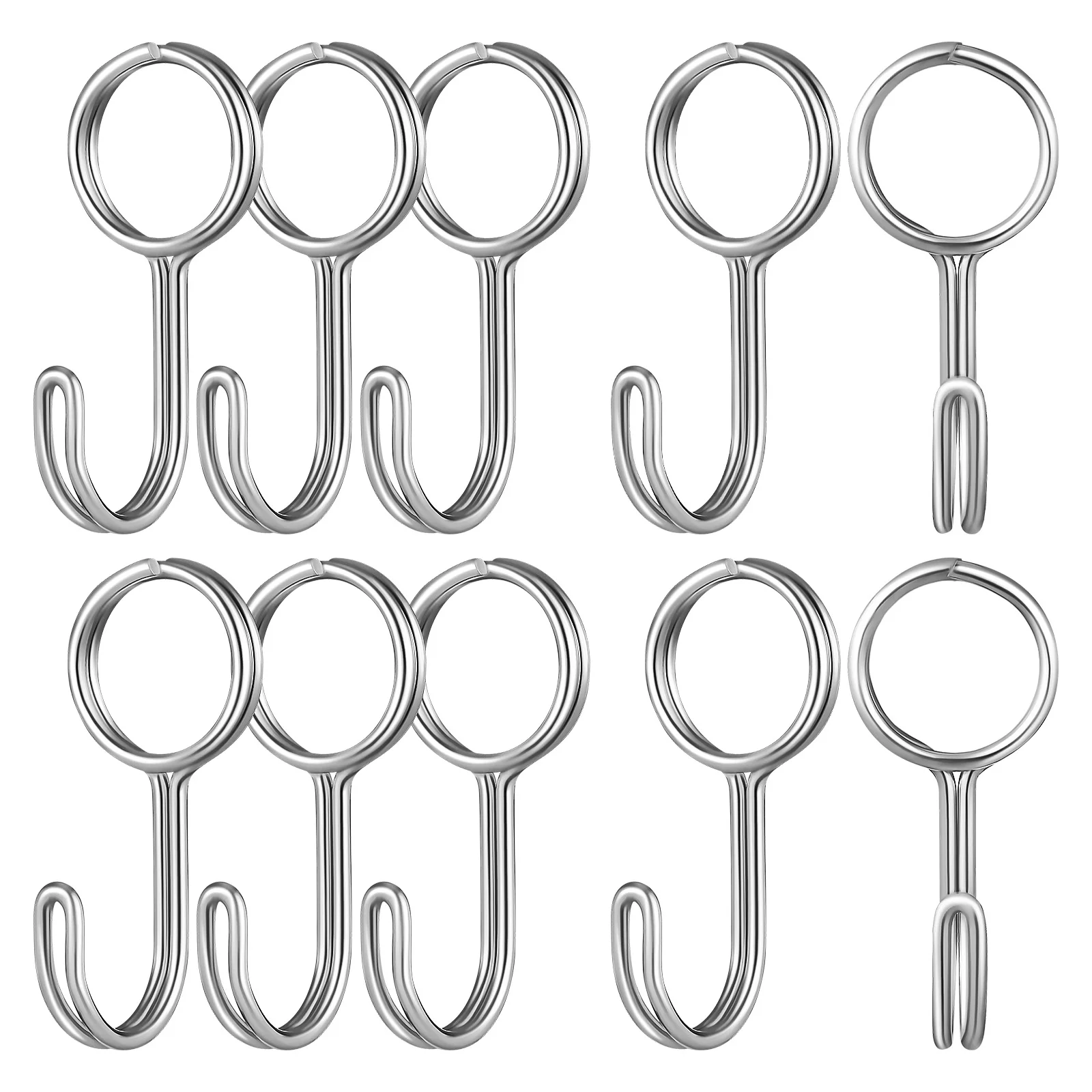 

10pcs Expansion Rope Heavy Duty Stainless Steel Hanging Garage Storage Strap End Hooks Household Organizer Hooks