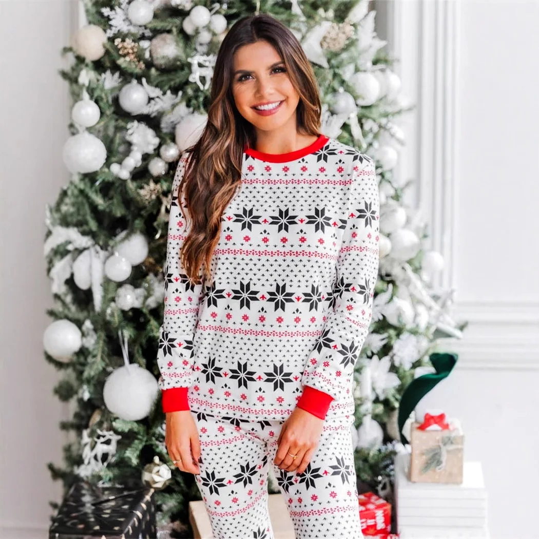 بيجامة عائلية جديدة لعيد الميلاد لعام 2026 بدلة فضفاضة ورقيقة مكونة من قطعتين ، ملابس متطابقة للأم والأب والأطفال-PJs لعيد الميلاد الناعمة لمظهر عيد الميلاد #4