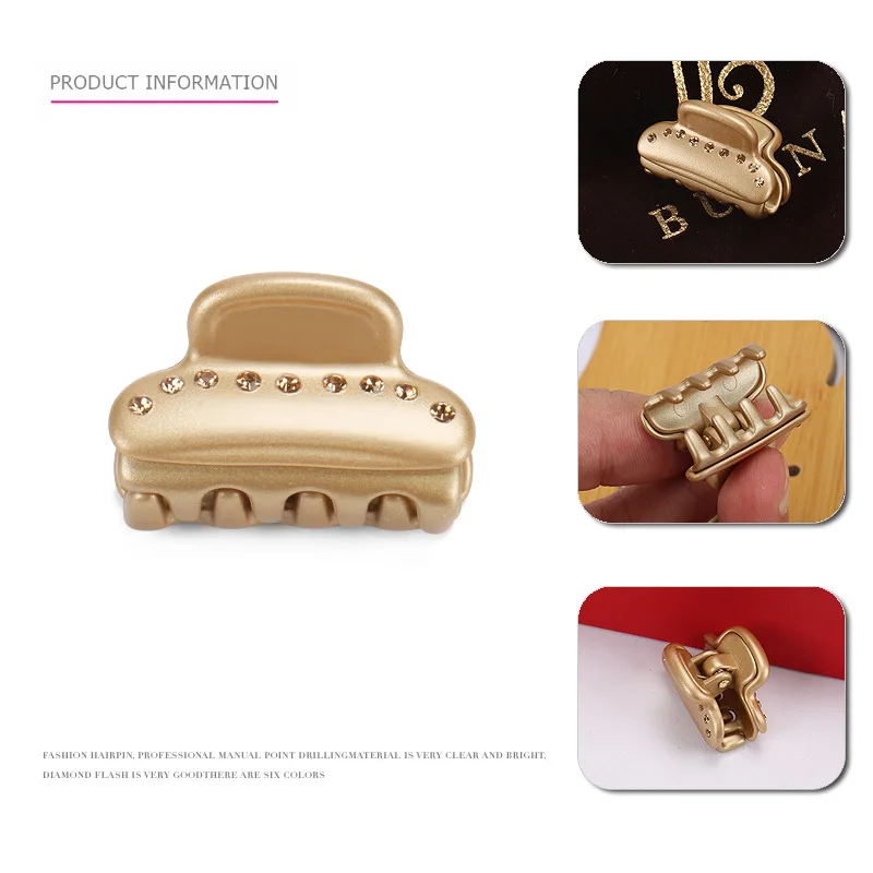 French New Fashionable Acetic Acid Single Row Diamond Czech Zircon Hair Claw Mini Hairpin Hair Accessories Small Claw