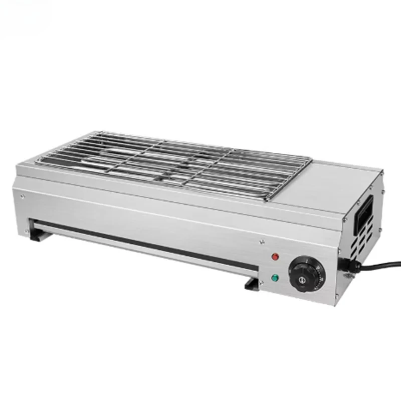 Electric barbecue grill, commercial and houold smoke-free indoor stainless steel electric oven, lamb skewers, oyster gluten