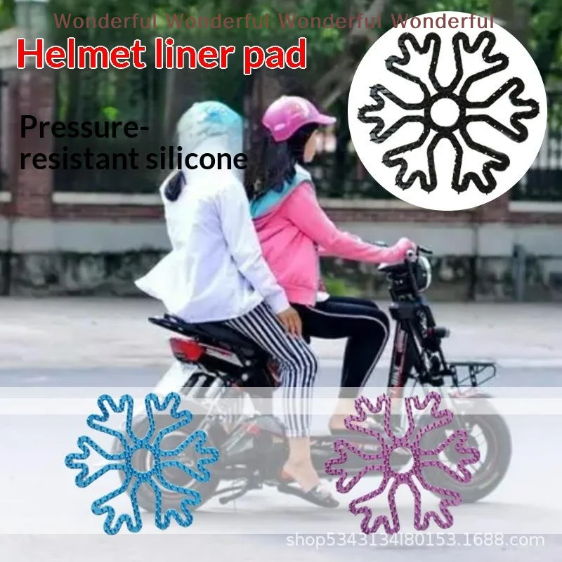 Motorcycle Helmet Inner Silicone Pad Flexible Breathable Shock Absorbent Soft Liner for Off-Road Motocross Riding Use