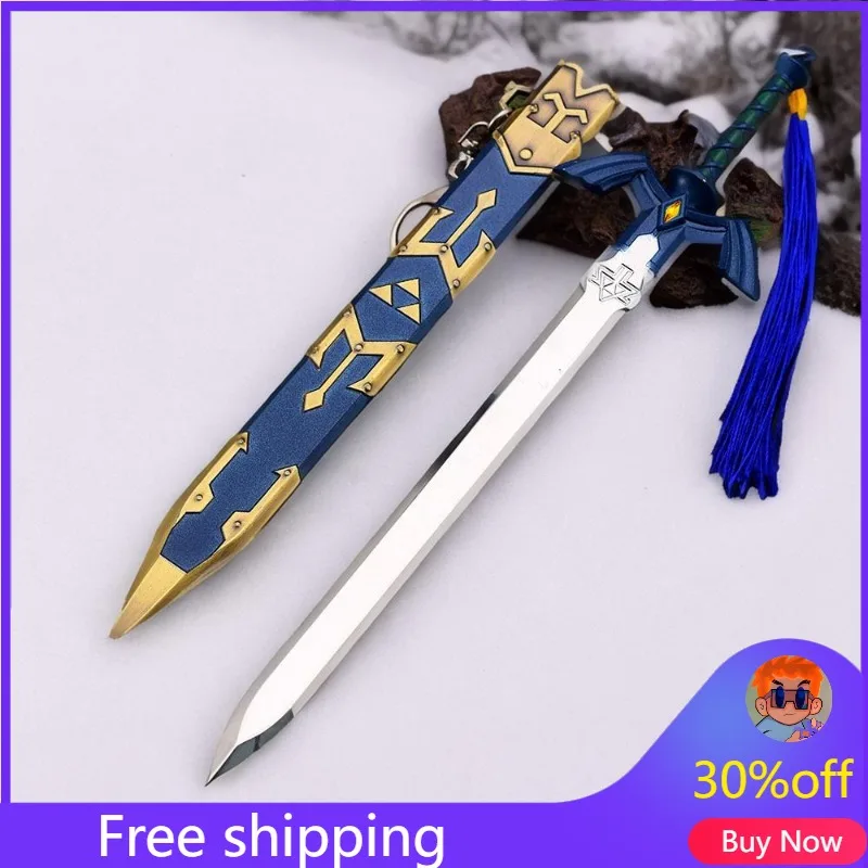 22cm The Hyrule Fantasy Figure Master Sword Breath of The Wild Link Vintage Game Peripheral Weapon Desktop Model Gifts Boy Toys