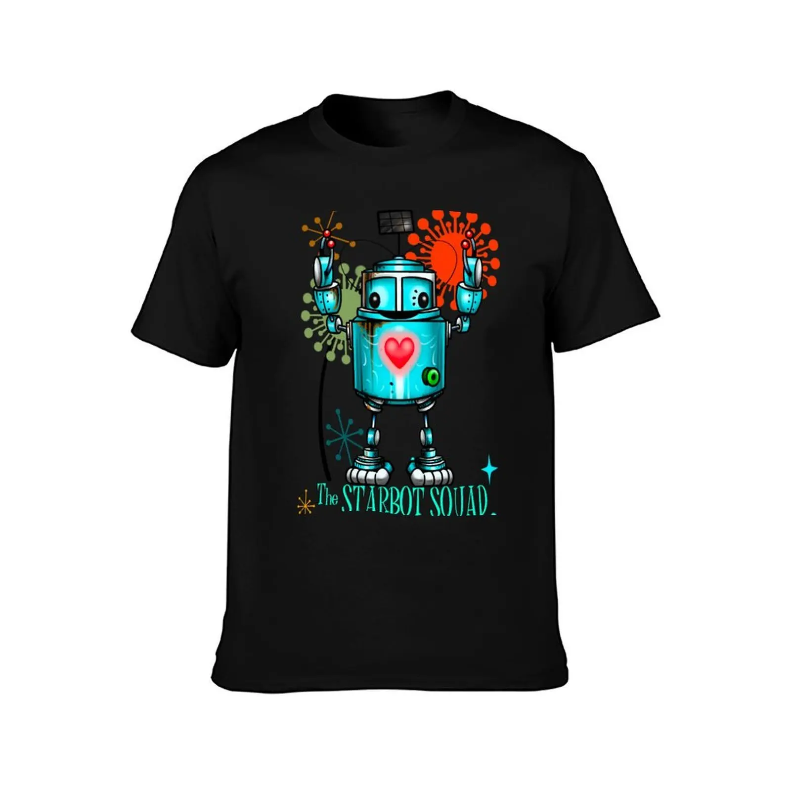 The StarBot Squad - The Bleep?Blop Files: Imajenn with Flowers T-Shirt Relaxed Casual Short Sleeve Tee T-Shirt