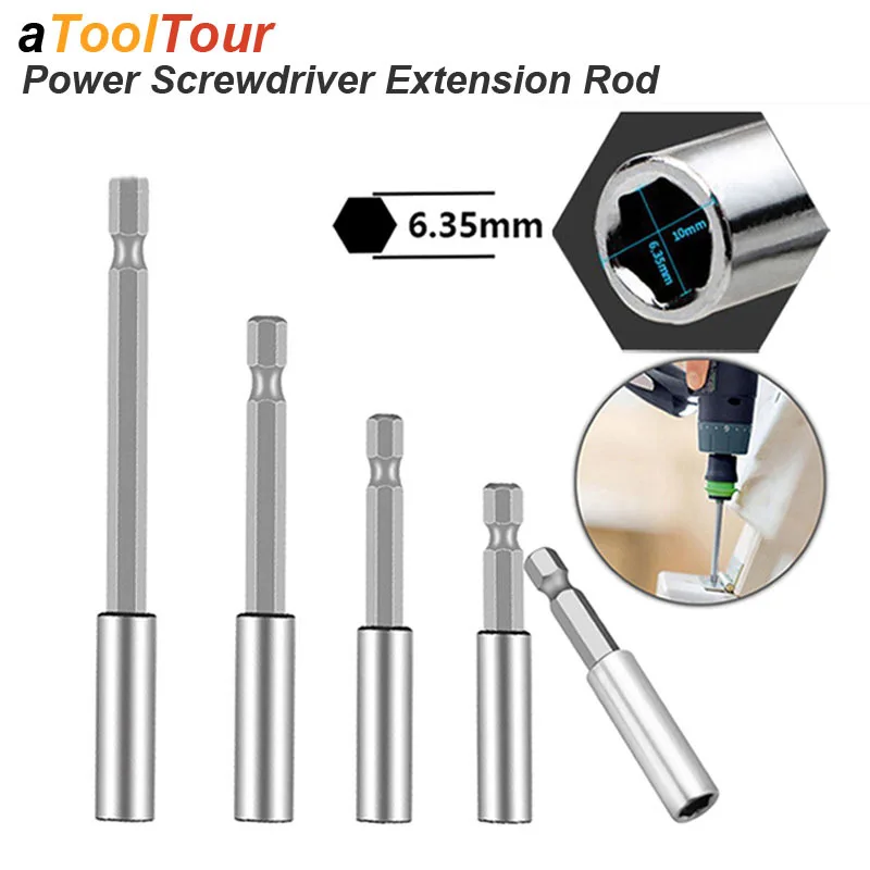 

Screwdriver Bit Extension Rod 1/4 Hex Batten Head Quick Change Power Screw Driver Adapter Attachment Long Handle Magnetic Tool