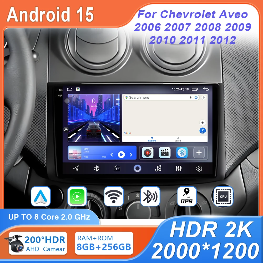 

Car Radio Android Auto For Chevrolet Aveo 2006 2007 2008 2009 2010 2011 2012 Carplay Video Player GPS Navigation 4G WIFI din DVD