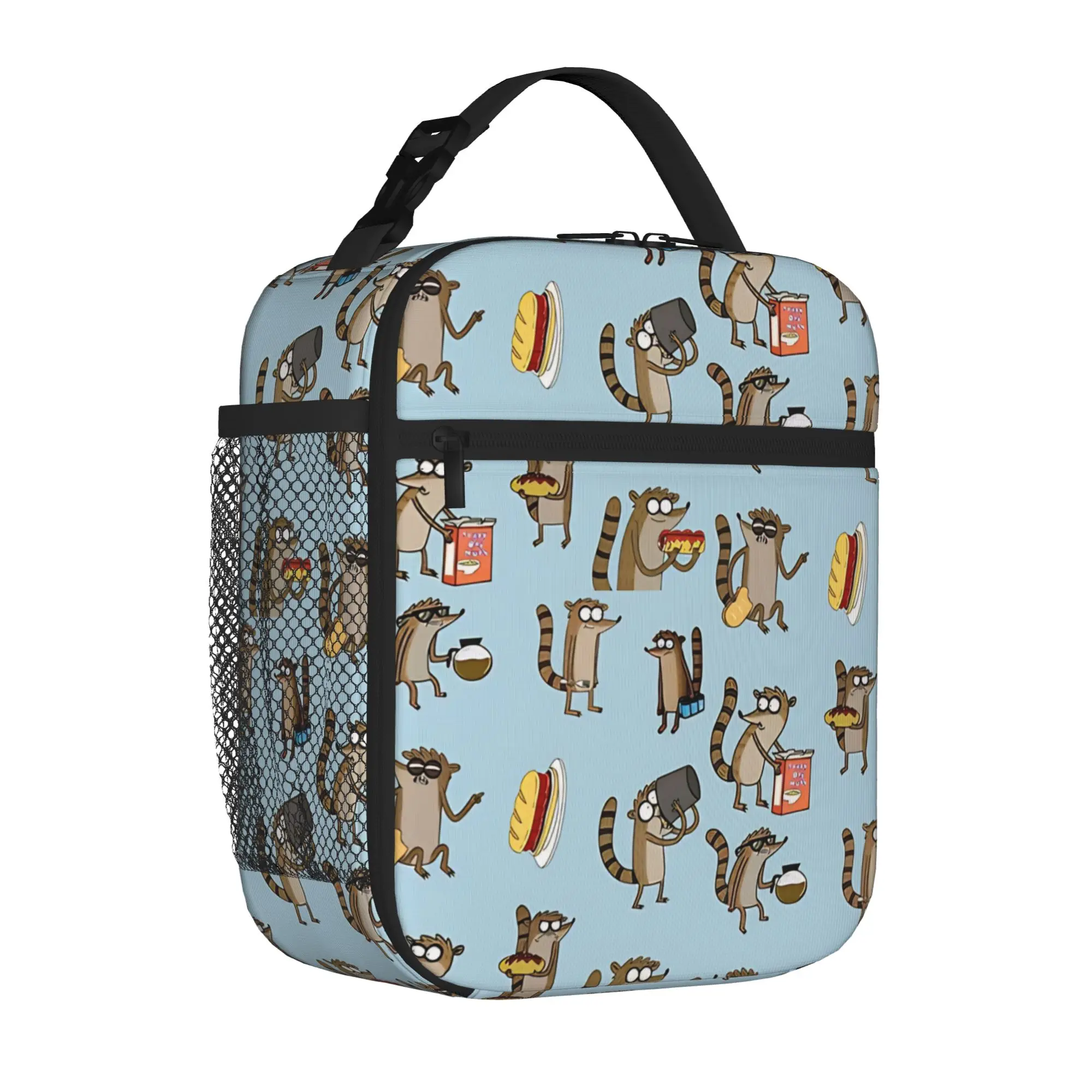 1 Piece Portable Lunch Container funny little animal  Zipper Closure Durable Pocket R-Regular show For Lunch Box Bag