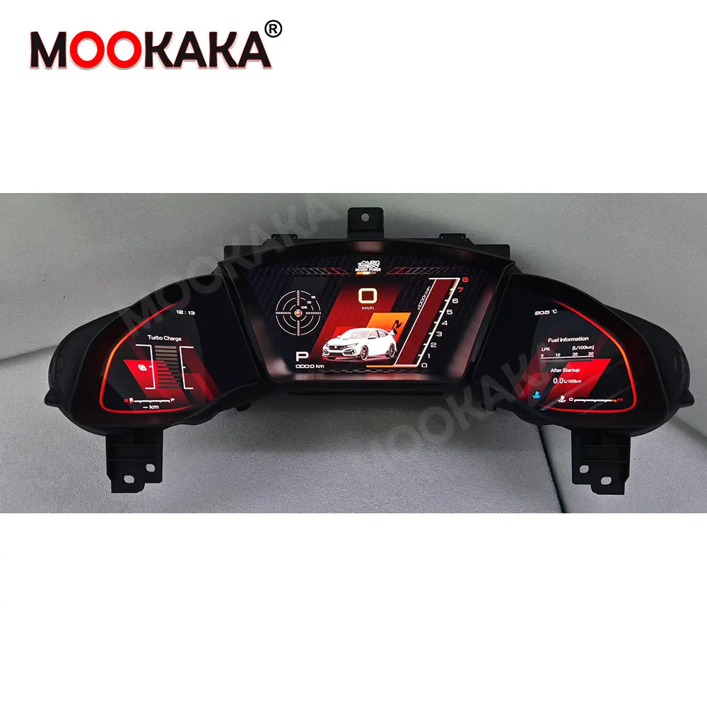 Car Digital Gauge Cluster For Honda Civic 2016-2021 LCD Instrument Panel Dashboard Speedometer Virtual Cockpit Meter Head Unit