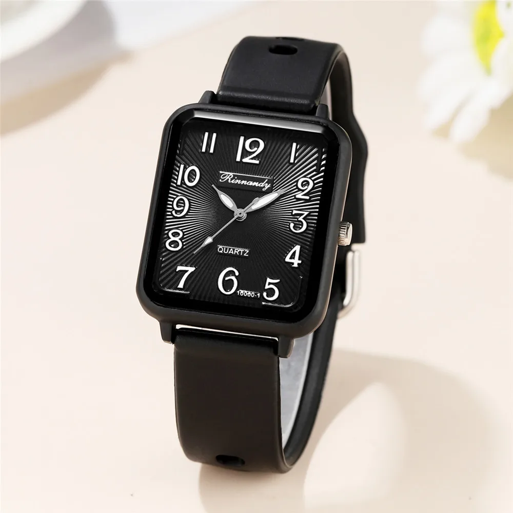 Relojes rectangulares digitales para Mujer, Reloj de pulsera de cuarzo Simple, correa de silicona, Reloj femenino