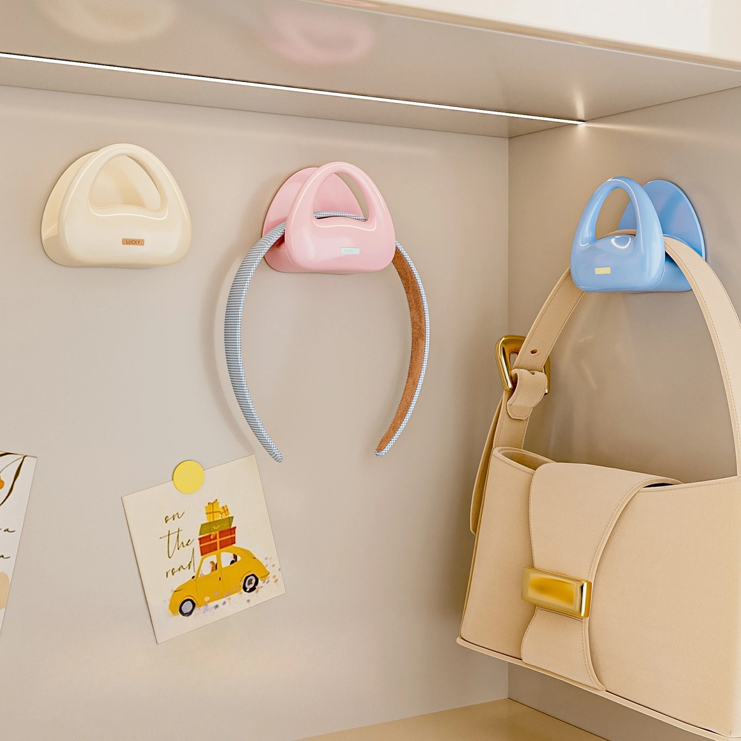 Bag Hook, Traceless Hook, Bag Entrance Bag, Scarf Storage Rack, Strong Adhesive, Widened and Enlarged Hook