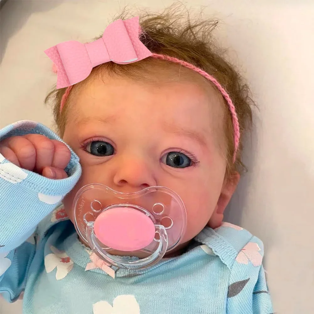 44CM 오픈 눈 Felicia Reborn Doll with Soft Cloth Body Rooted Hair 3D Painted Skin Details 실물 같은 현실적인 bebe reborn 인형