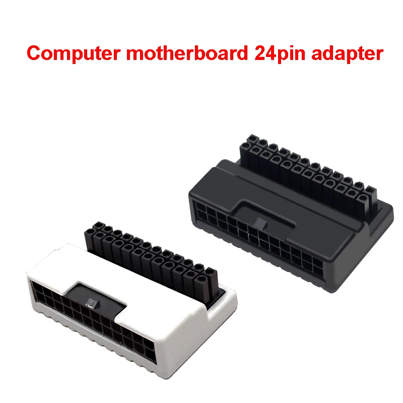 

ATX 24 Pin to 90 Degree Power Plug Adapter Desktop PC Motherboard Power Supply Cable Connectors Modular for Power Supply Cables