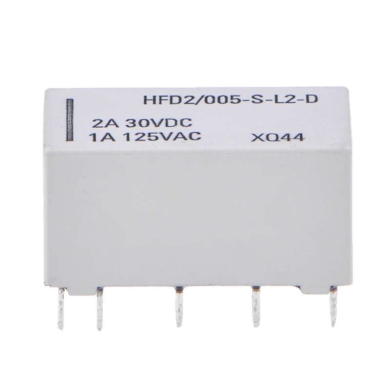 1Pc 5V coil bistable latching relay DPDT 30VDC 2A 1A 125VAC HFD2/005-S-L2-D realy