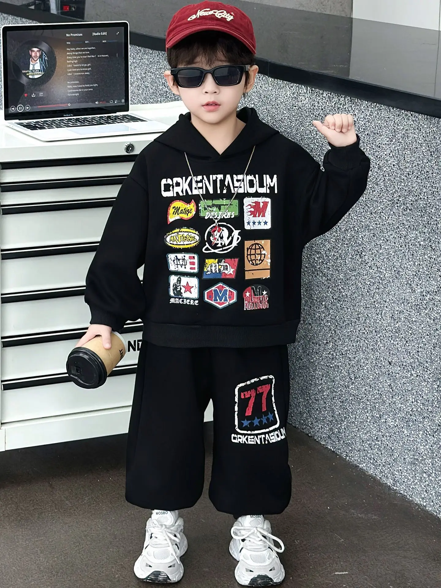 Spring Autumn Outfit Children Clothes Suit Boys Fashion Printed hooded Sweatshirts+Pants 2Pcs/Set Casual Kids Tracksuits 2-11Yr
