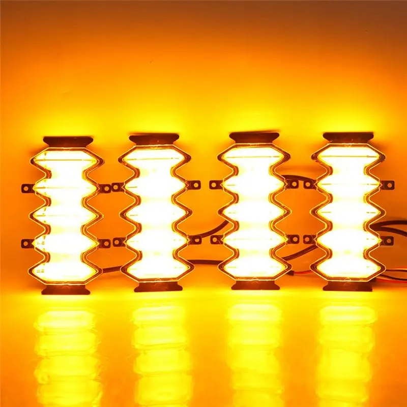 Learned- Front Grille LED Daytime Running Light Turn Signal Lamps Yellow+White for Suzuki Jimny 2019-2022 Accessories, 4PCS