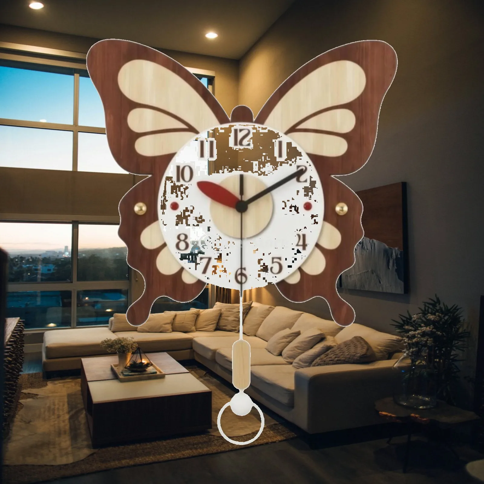 rustic-butterfly-wall-clock-with-white-face-black-numbers-for-living-room