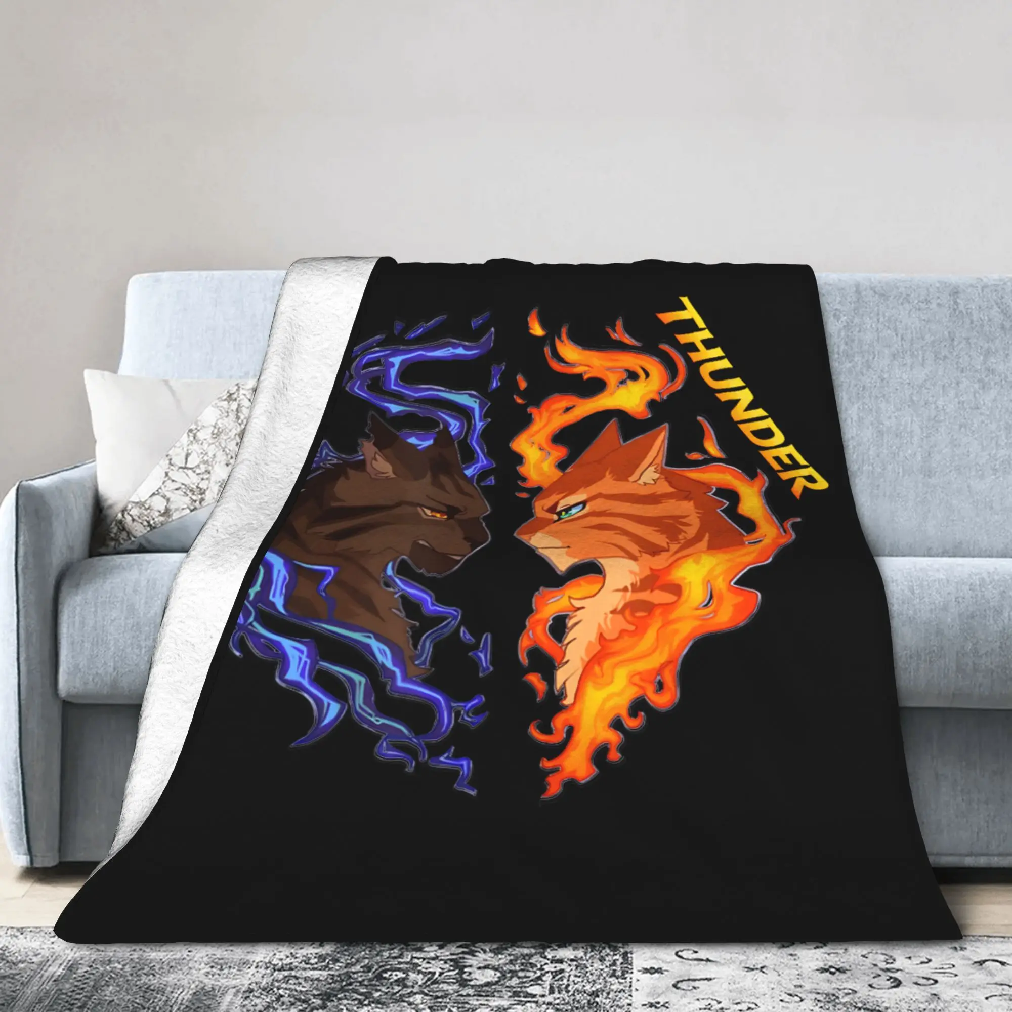 Warriors Wind Shadow Thunder Sky Cat Knitted Blankets FireStar Flannel Bedding Throw Blanket Rug Piece Soft Warm Decoration