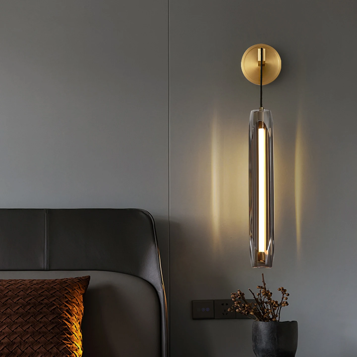 Modern Bubble K9 Copper Crystal Wall Lamps Indoor Lighting For Living Room Bedroom Study Background Wall Sconces Light