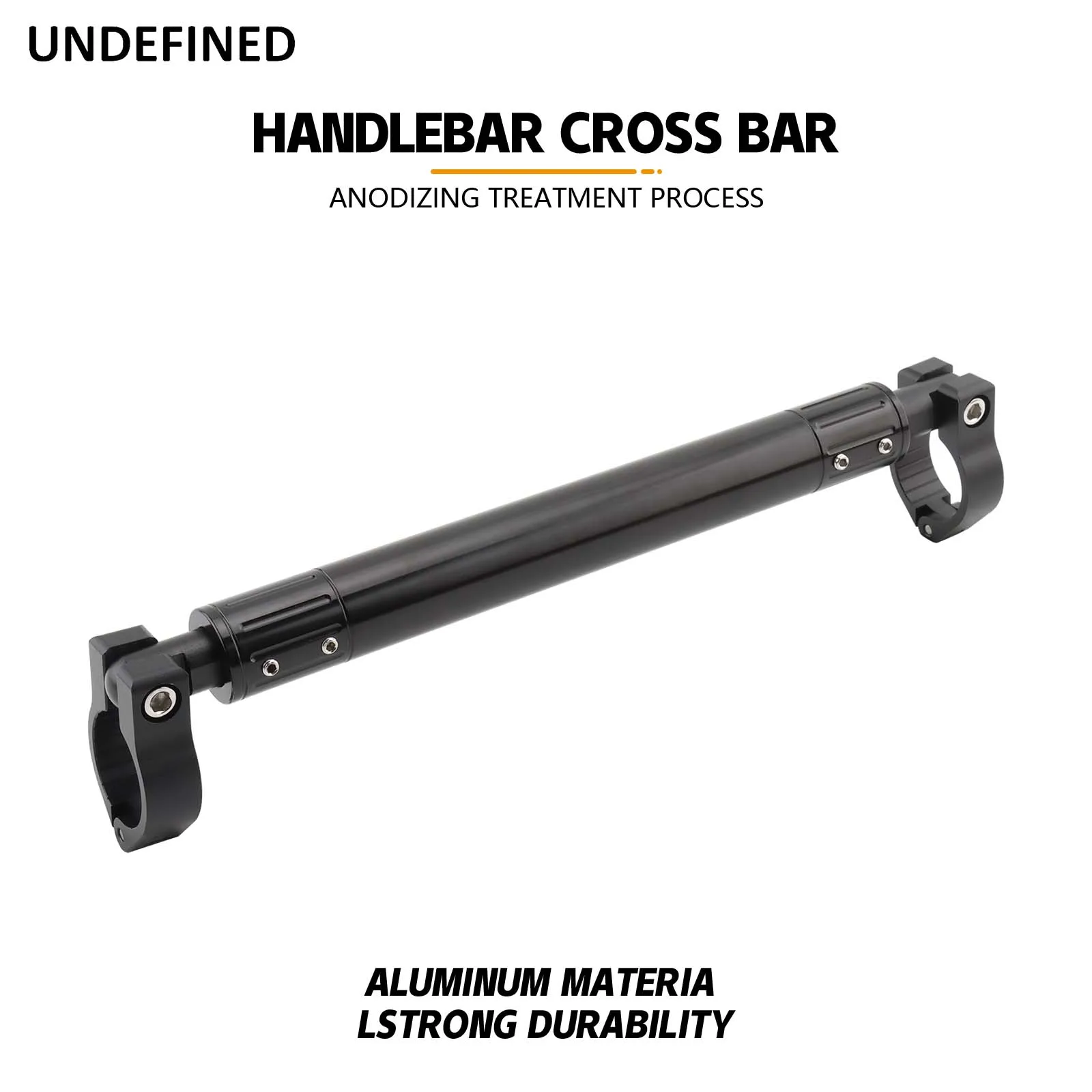 Universal Motorcycle Black Handlebar Cross Bar Reinforced Thick Handlebar Pull Rod Front Balance Bar Moto Accessories Aluminum