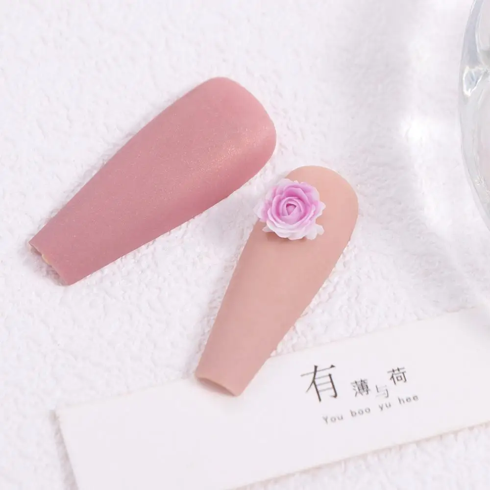50 個樹脂グラデーションローズローズフラワーネイルアクセサリー 6 ミリメートル + 8 ミリメートル 3D 混合サイズネイルアートデコレーション汚れたヴィンテージ