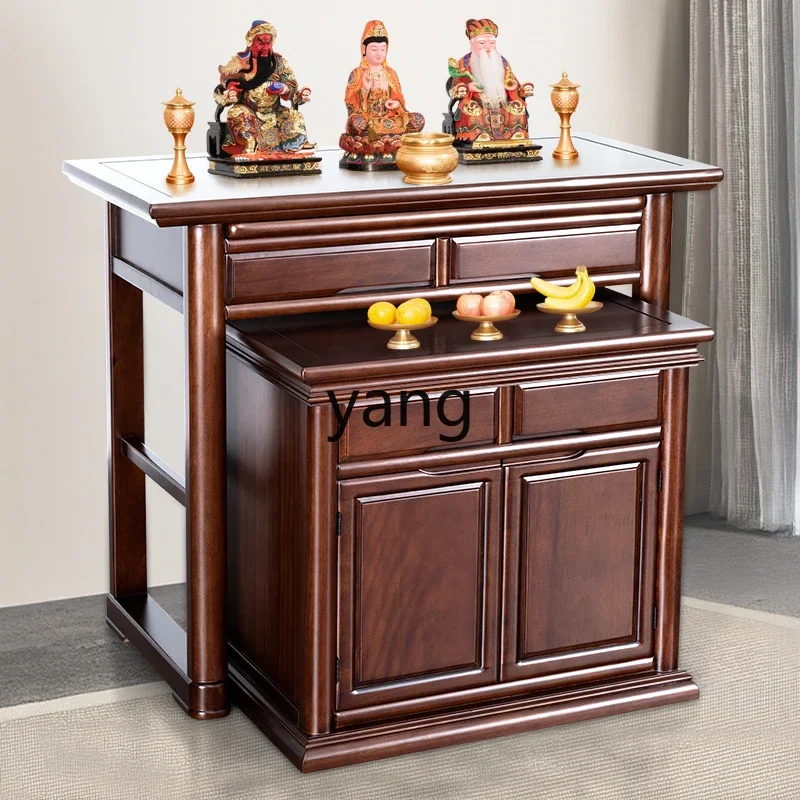 LH Solid Wood Offering Table Guan Gong Buddhist Platform Offering Guanyin Divine Table God of Wealth Small Buddha Cave