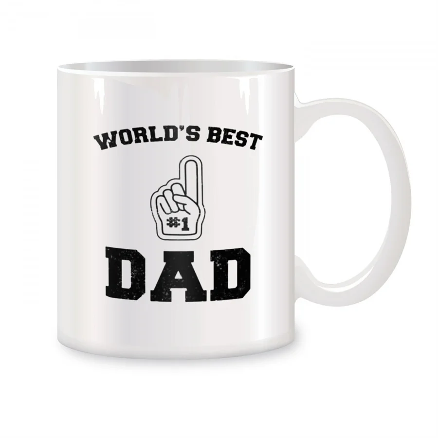 World Best Dad Ever Mugs For Daddy Gifts for Dad, Husband, Men Birthday Gifts Novelty Coffee Ceramic Tea Cups White 11 oz