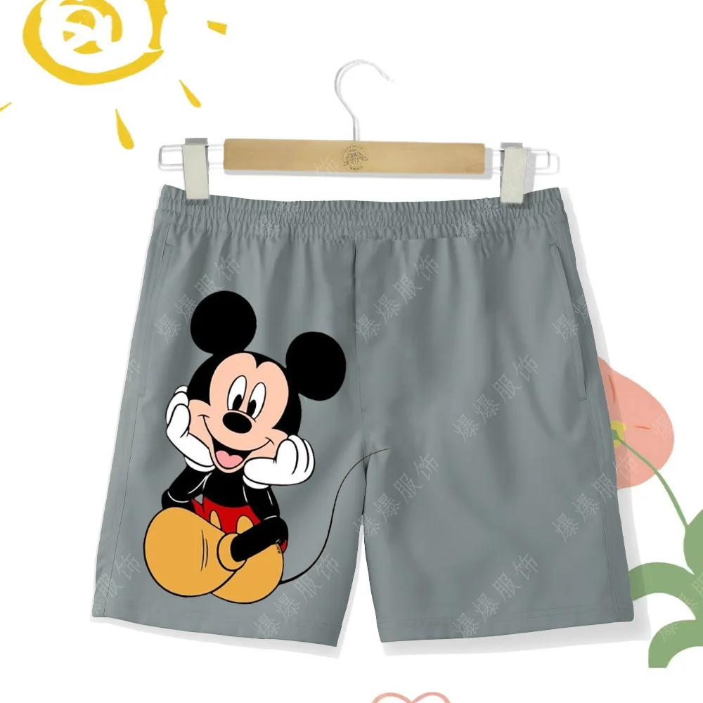 Kids Summer Comfortable casual pants Disney series naughty Mickey boy cartoon cute print shorts