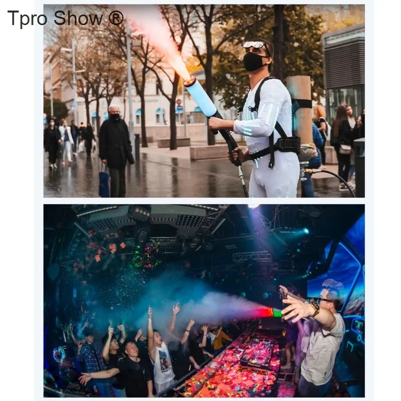 Mobile DJ Back Pack CO2 Cylinder Tank Backpack Holder Only For Stage Party Show CO2 Gun Handheld LED Pistol RGB Fog Jet Machine