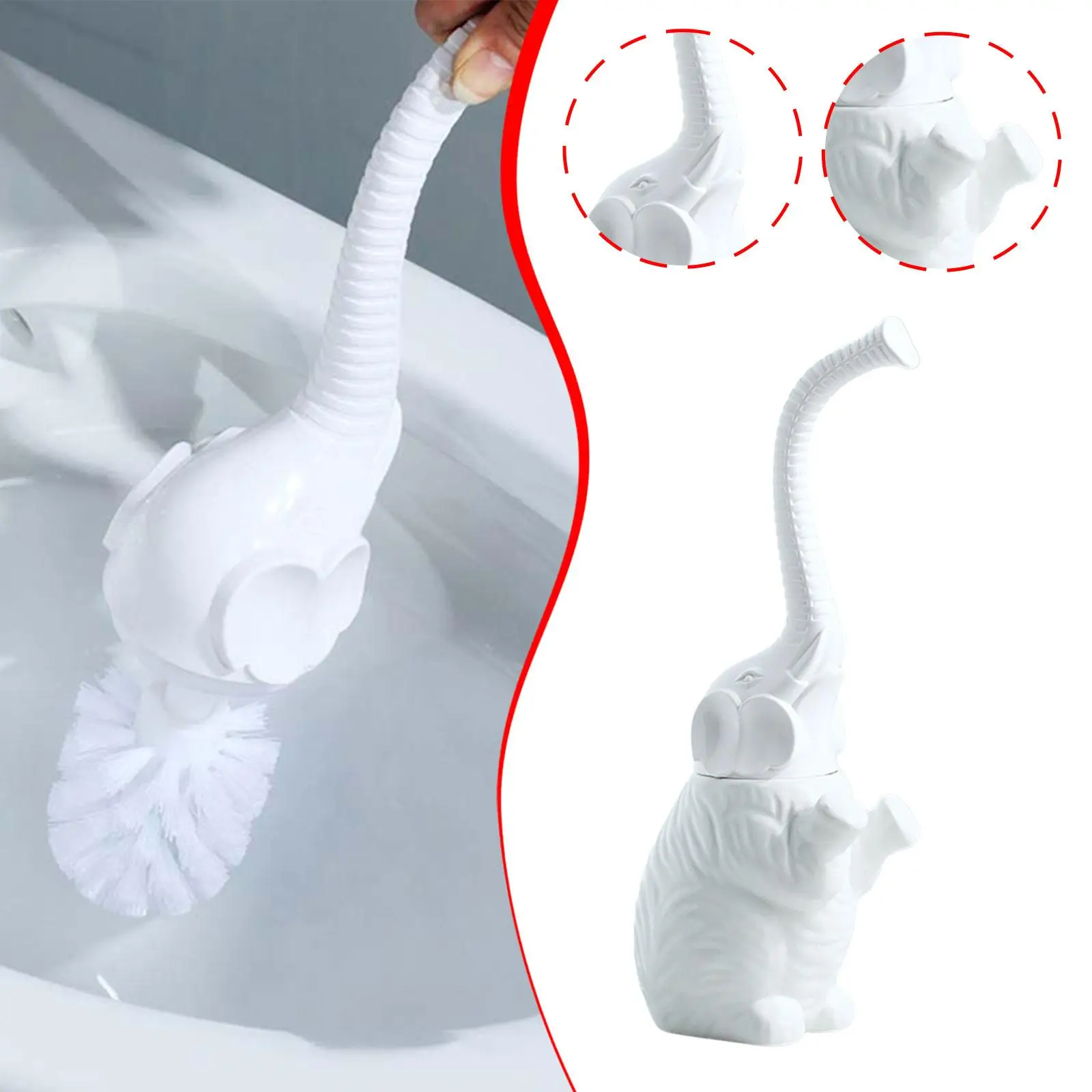 

Toilet Brush and Holder Long Handle for Bathtub Creative Ergonomic Toilet Bowl Brush Holder Set for Hotel Restroom Home Use