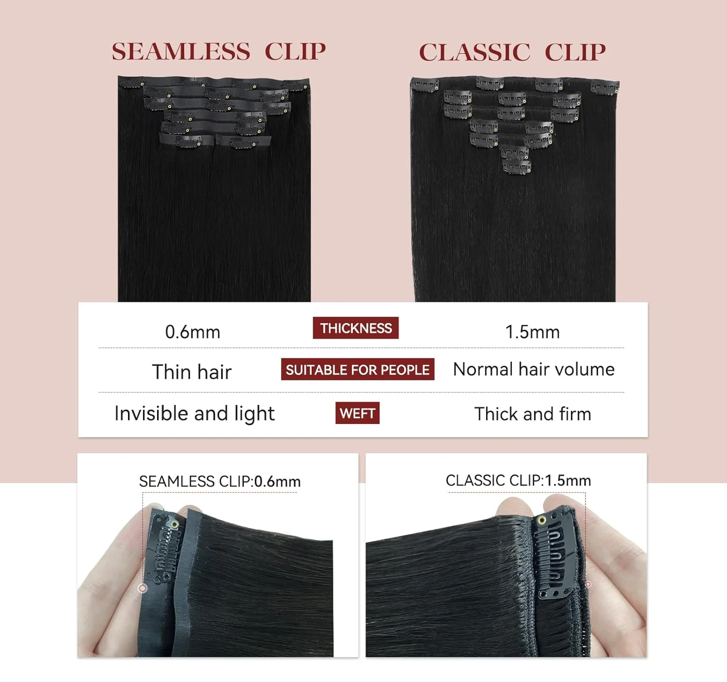 12A 푸 클립 인 헤어 익스텐션 버진 인모 100%  - Seamless Clip In Hair Extensions Human Hair 리뷰 및 가격