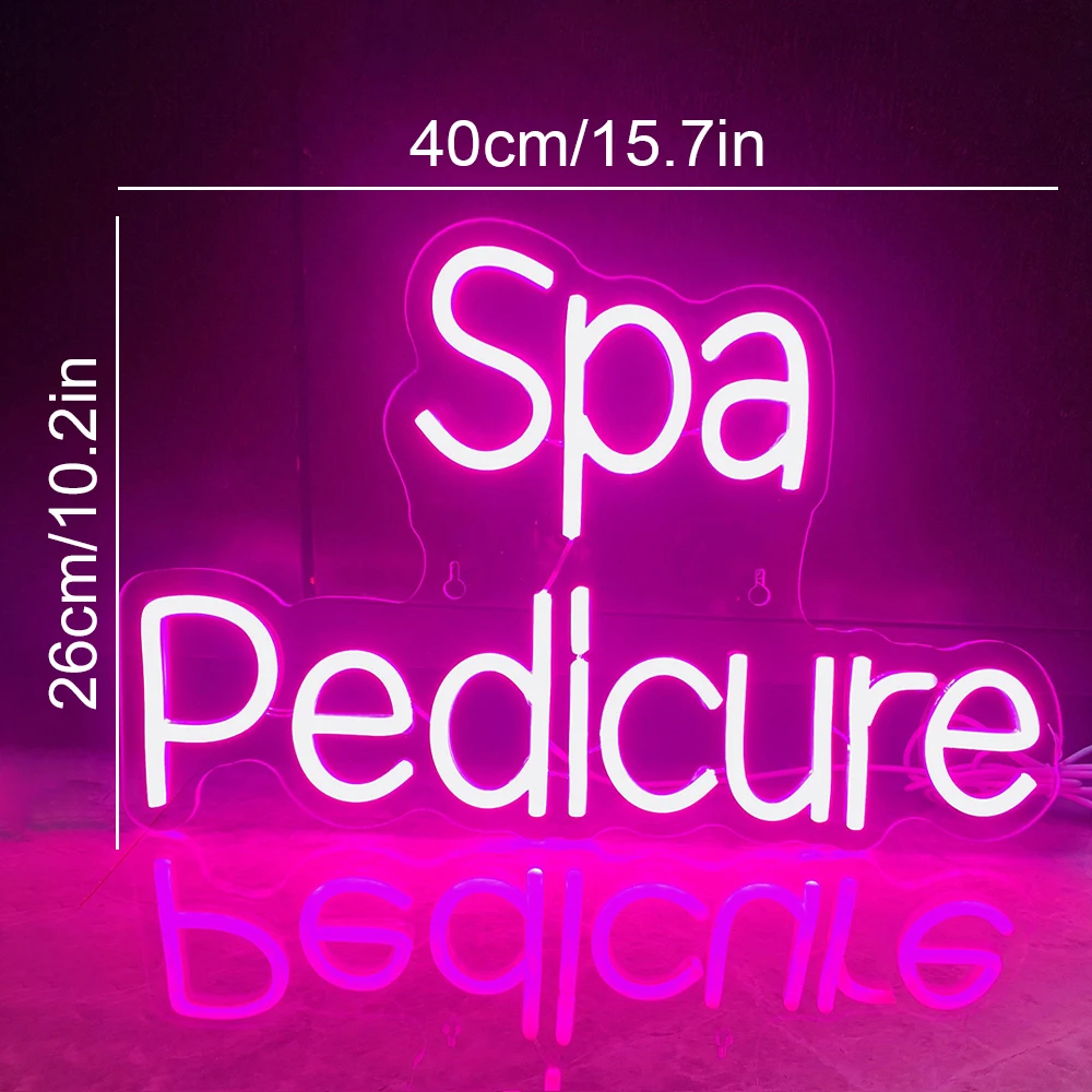 Spa Pedicure Pink Neon Signs For Wall Decor Neon LED Lights Business Room Decoartion For Massage Parlors Foot Bath Beauty Salon