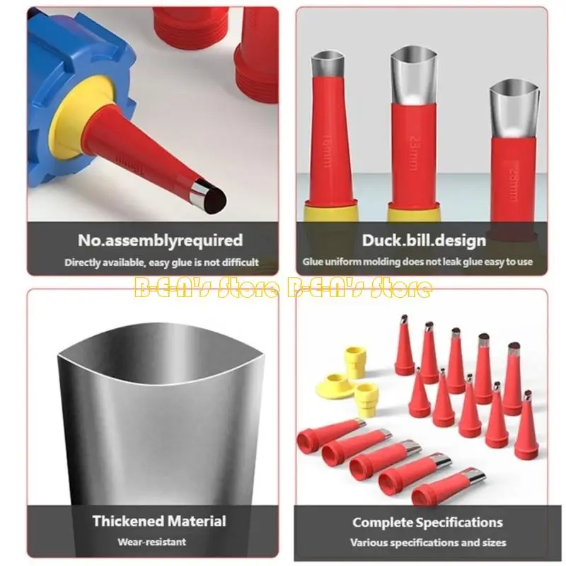Y1AD 23Pcs Complete Glues Applicator Set with 15 Varied Nozzles and 8 Mounting Bases
