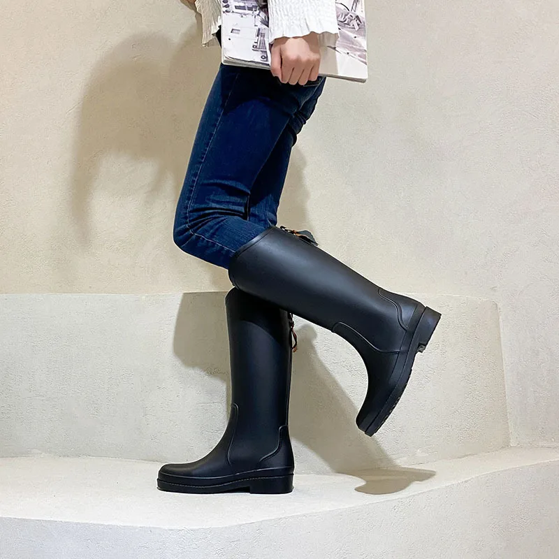 Women\'s Tall Rain Boots Kitchen Waterproof Non-slip Rain Boots Women Fashion Outdoor Work Boots Novo Em Botas Femininas 2023