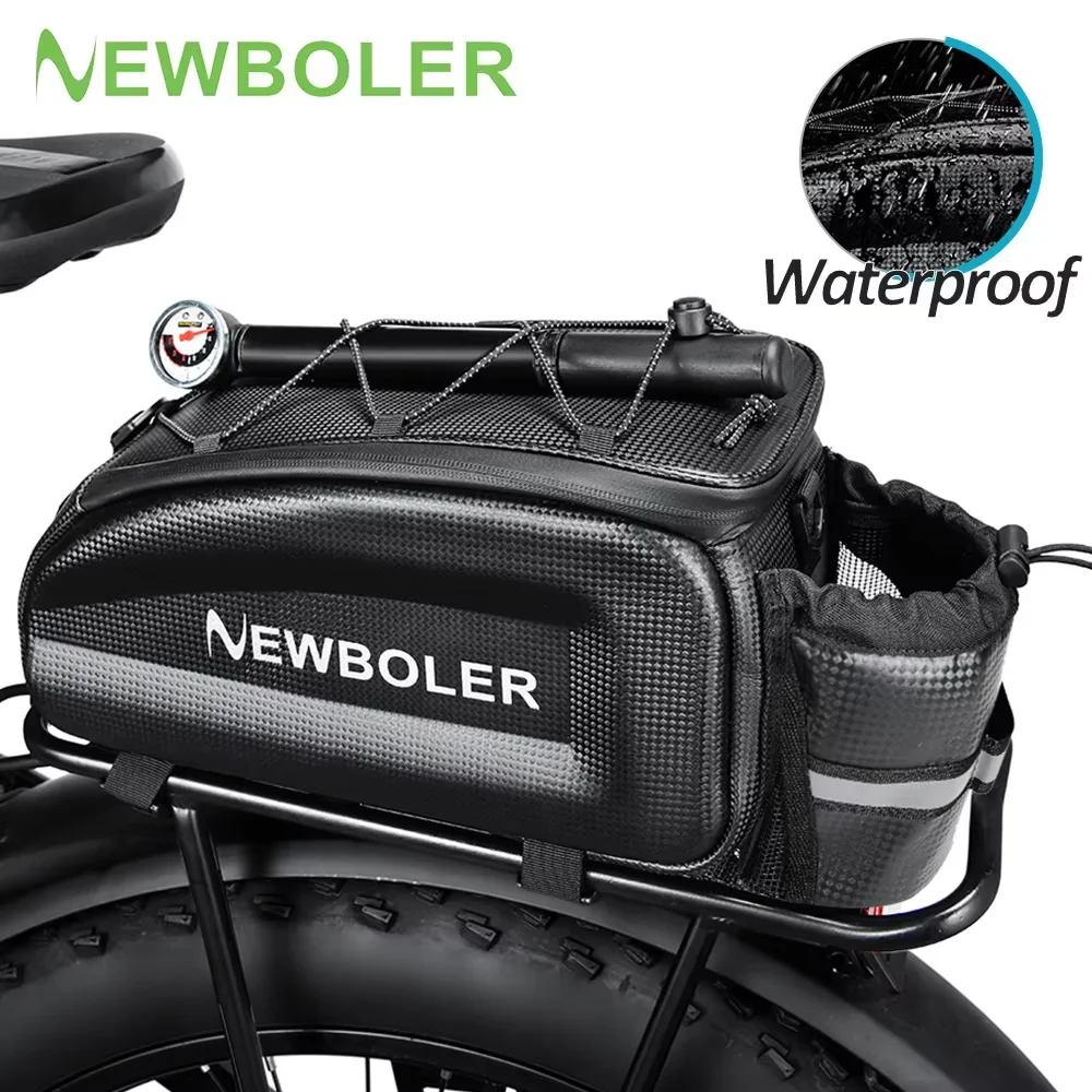 NEWBOLER Hard Shell Bike Trunk Bag Multi Functional Waterproof 8LBicycle Rear Seat Frame Bag Bike Shoulder Bag Bike Accessories