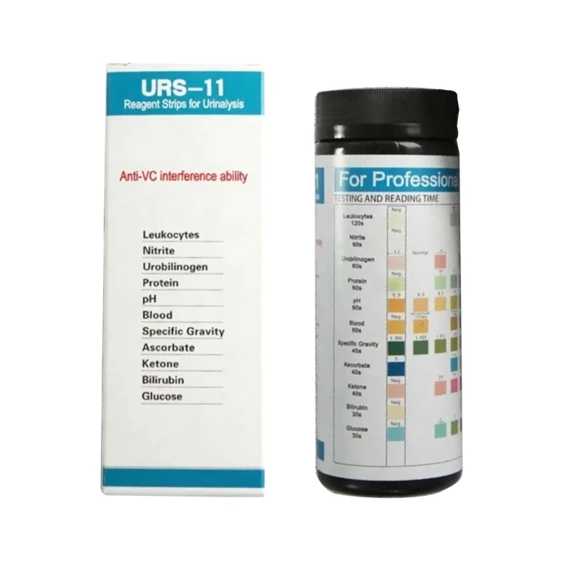 50 Test Strips Urine Test Strips Set Urine Test Strips for Urinary TractInfection, 11in1 Diabetes & Blood Type Test