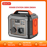 SBAOH P302 300W 296Wh Portable Power Station Generator Quick Charge 230V AC Sockets DC Ports and LED Torch for Travel Camping