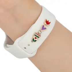 Correa de reloj decorativa para Iwatch, pulsera de silicona, joyería de clavos de Metal, accesorios de tachuelas para Apple Watch