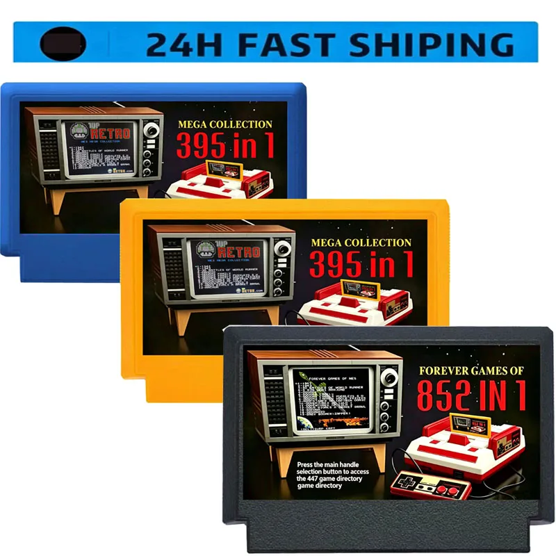 

SUMEREFLASH MEGA COLLECTION OF 395 in 1 Real no repeated games for 60 Pins Game Cartridge for 8 Bit Game Console