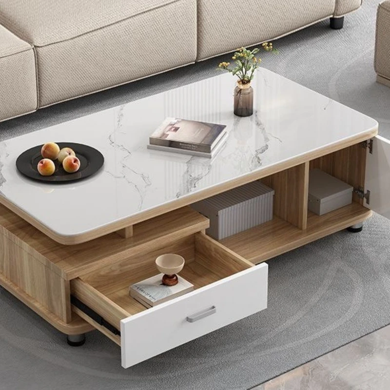 لائحة طاولة القهوة الخشبية الصلبة بسيطة الحديثة الشاي شقة صغيرة ضوء غرفة المعيشة المنزلية الفاخرة عالية القهوة #5