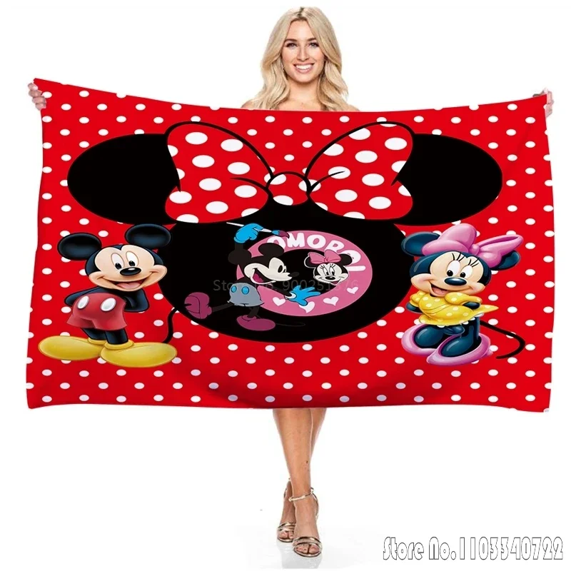 Disney Cartoon Black and White Quick Dry Beach Bath Towels Microfiber Beach Swimming Towel Decor for Kids Gift 75x150cm