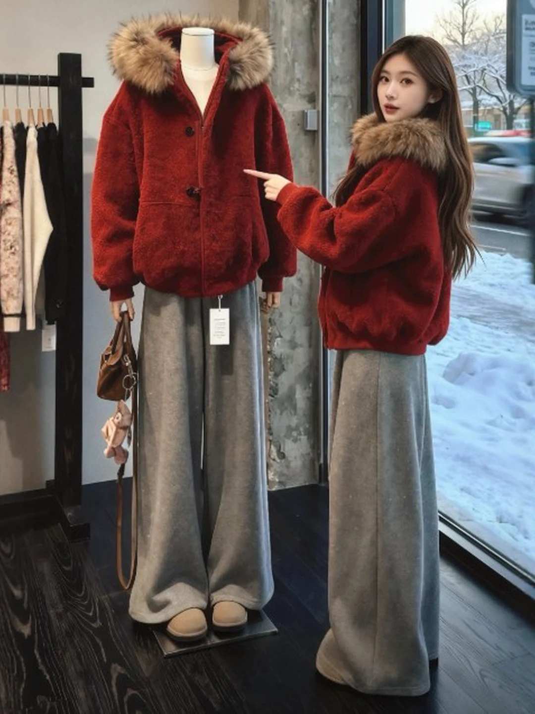 

Уникальный красный свитер с капюшоном малого размера, свободного кроя, нежный и милый, утепленный, весенний топ для женщин и девушек, повседневная одежда