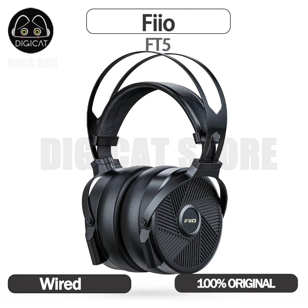 Fiio FT5 Headphones Wired Earphones Tablet Esports Gaming Headphones Lightweight Dynamic Earphone Custom Wired HiFi Headset Gift