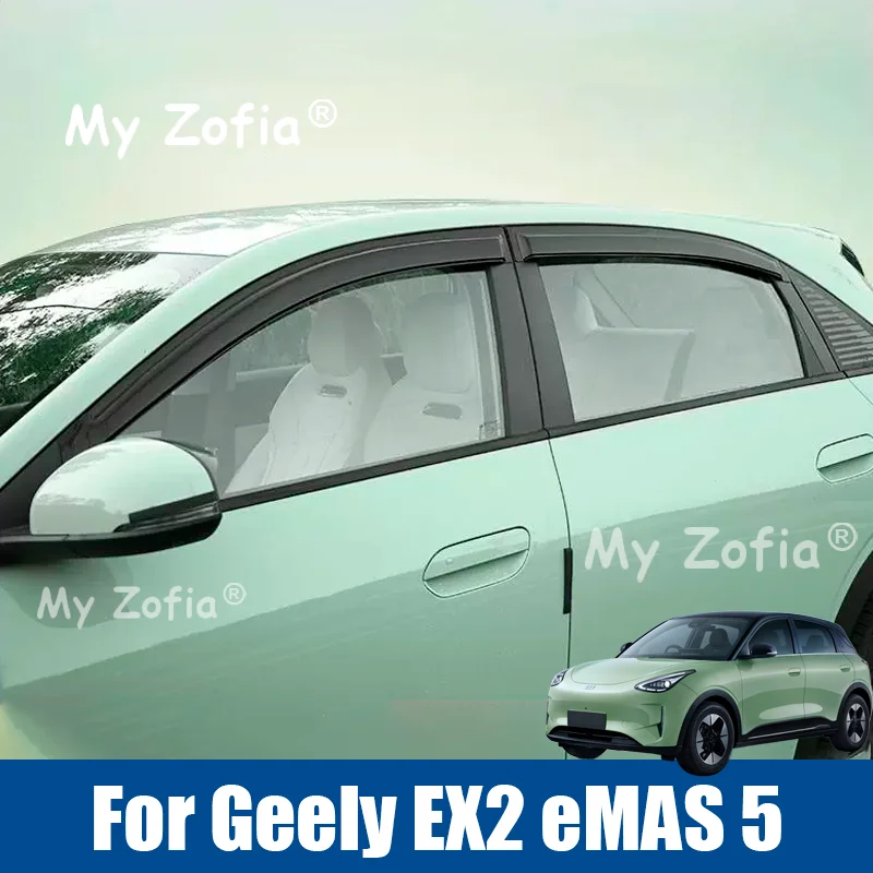 

Window Deflector Window Visor Rain Guard Vent Sun Shade For Geely EX2 Xingyuan eMAS 5 2025 2026 Car Accessories