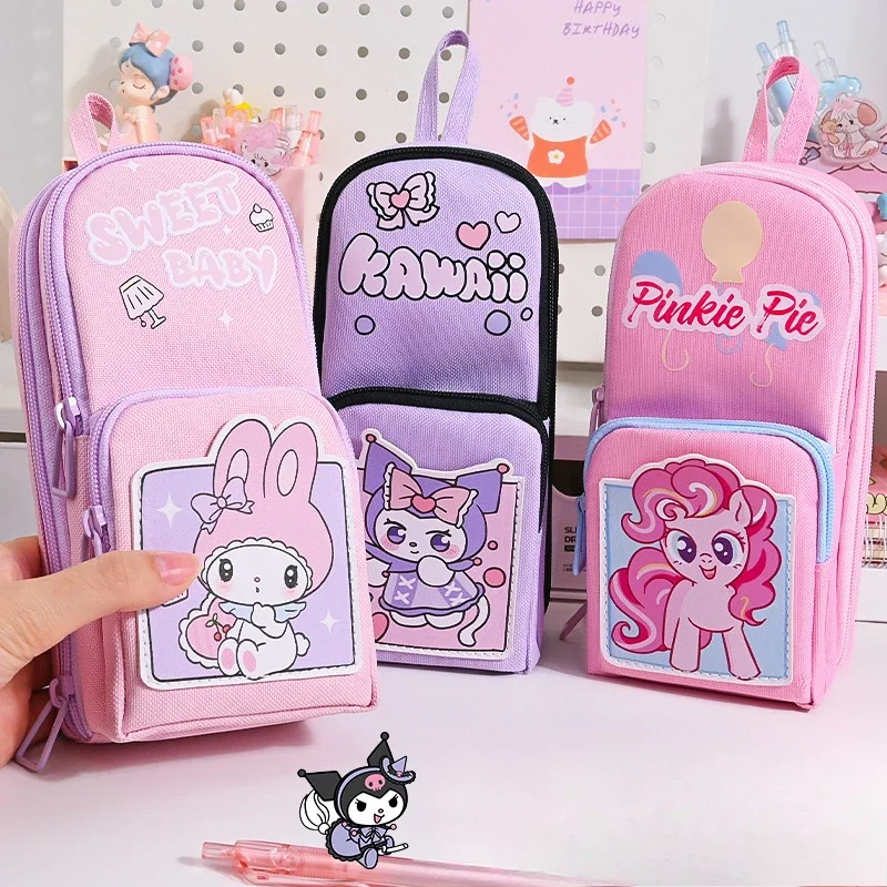 

Sanrio Kuromi Fashion Pencil Case Anime Cartoon My Melody Student Stationery Fashion Large Capacity Stationery Bag Holiday Gifts