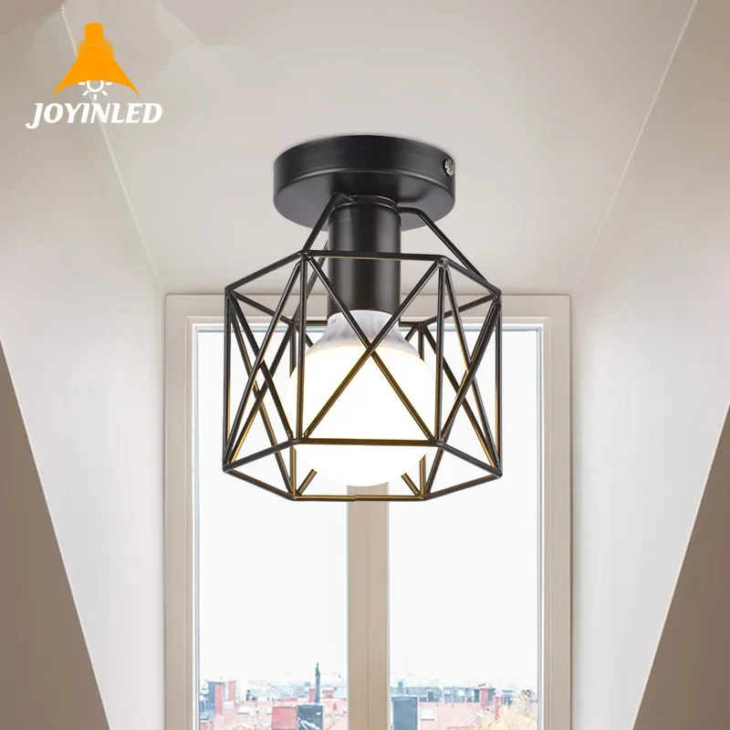 

Modern Single Head Black Wrought Iron E27 Led Ceiling Lights Nordic Pendant Lamps for Living Room Bedroom Balcony Restaurant