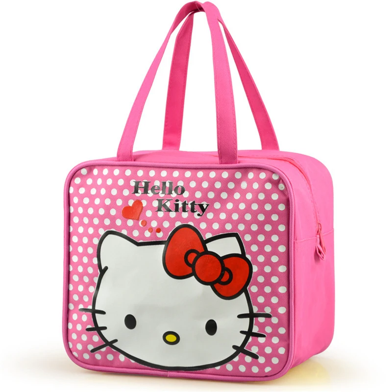 Kawaii Sanrio Hello Kitty Thermos Bag Anime Cute Cartoon Student Large Capacity Office Picnic Lunch Bag Handbag Toys Girls Gifts