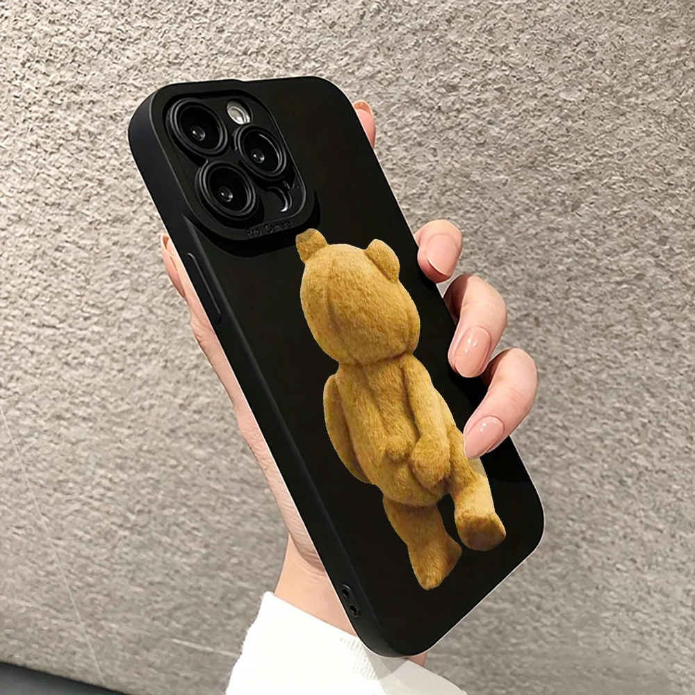 Funny Teddy Bear Print Phone Case For iPhone 17 16 15 14 13 12 Pro Max 16 15 14 8 Plus 17E X XS XR 17Air Anti-scratch Soft Cover view 6