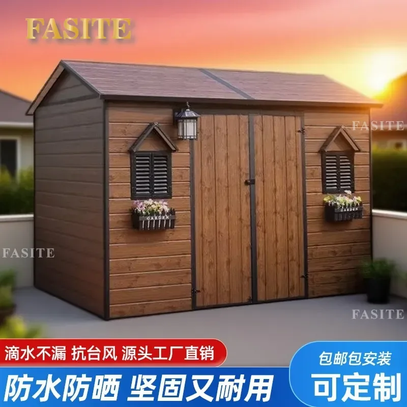 For Outdoor Garden Storage Shed Mobile Cabin Utility Room Tool House Balcony Villa Courtyard Combination Weatherproof Durable