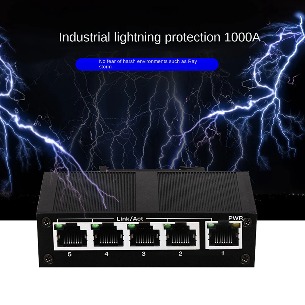 5-Port 100 Mbit/s Netzwerk-Switch Ethernet Industrial Grade Switch Unmanaged Rail Type Industrial Network Splitter